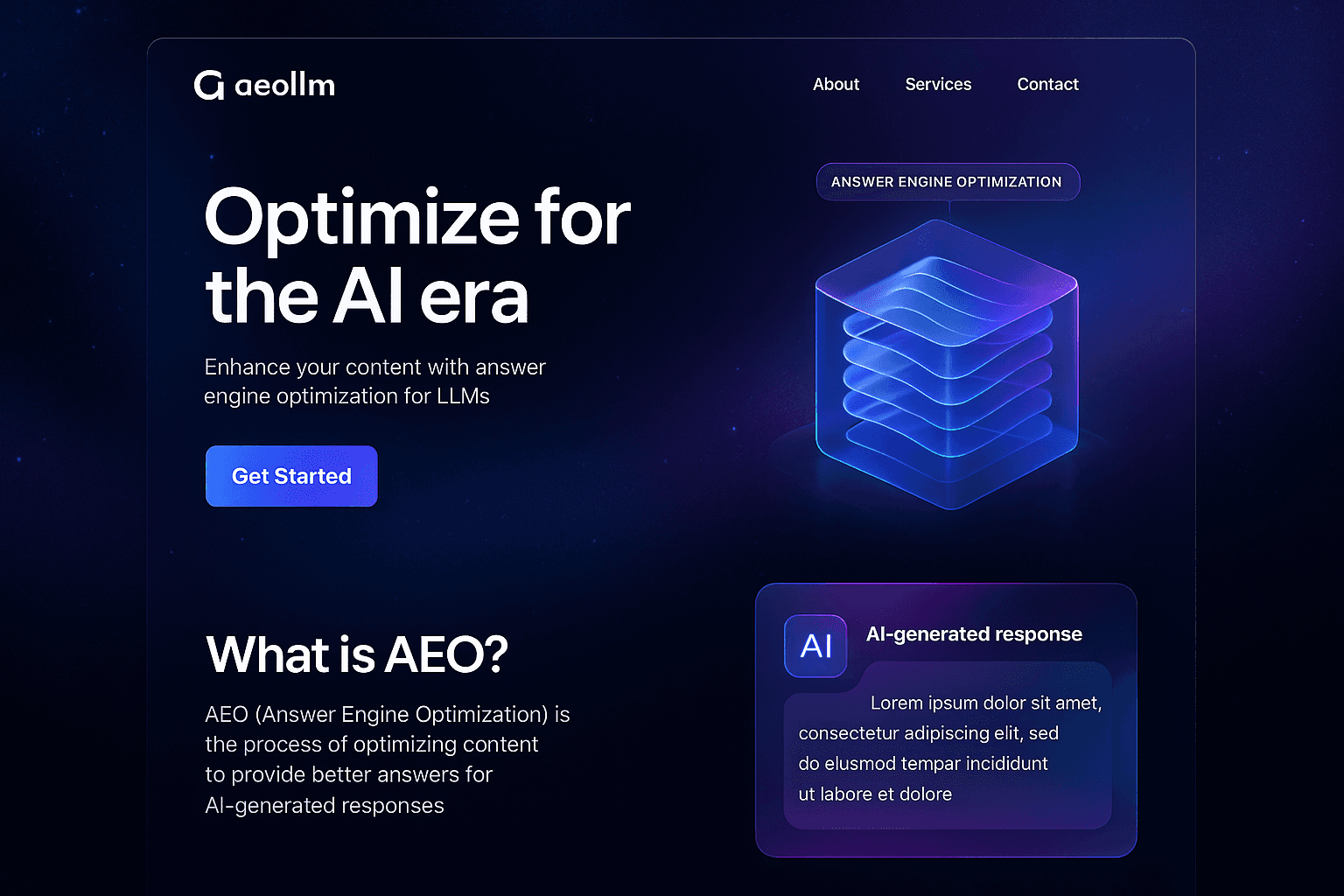aeollm.com website mockup